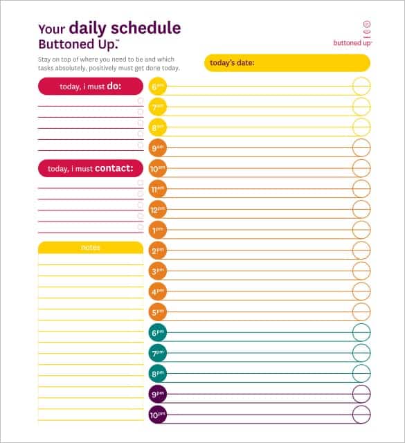 daily schedule iamge 1