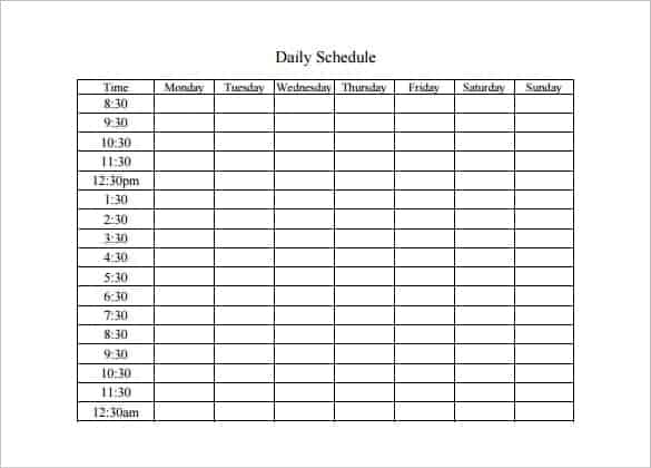 daily schedule iamge 4