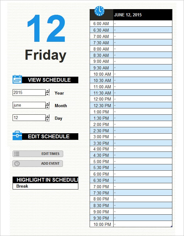 daily work schedule image 2