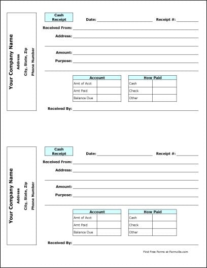 cash receipt template 8
