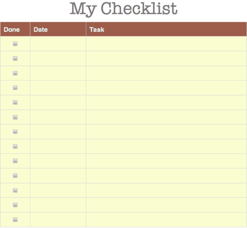 checklist template 1