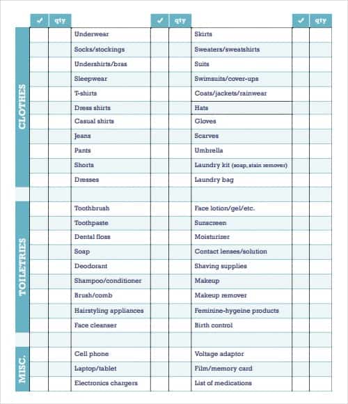 checklist template 12