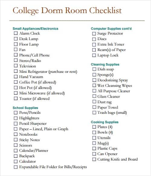 checklist template 9