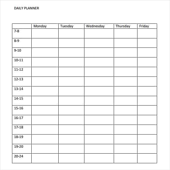 daily planner template 2