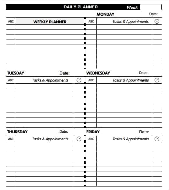 daily planner template 4