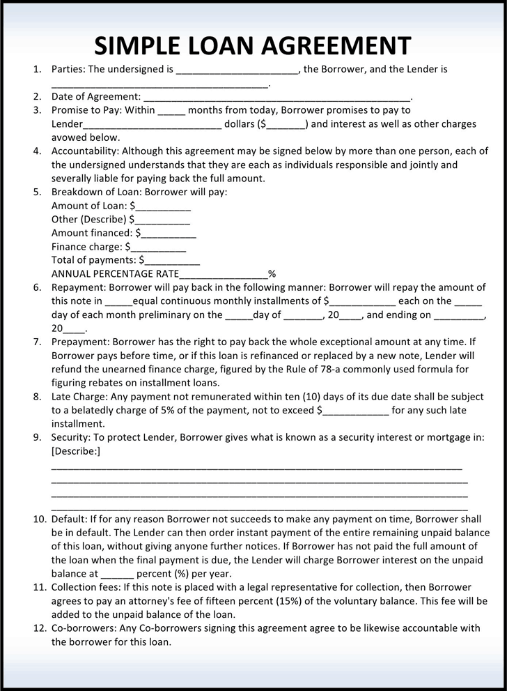 loan agreement template 1