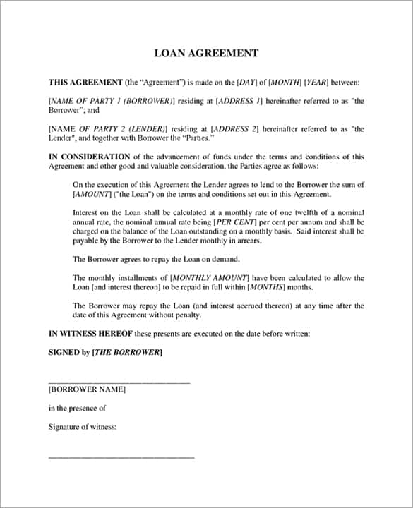 loan agreement template 12