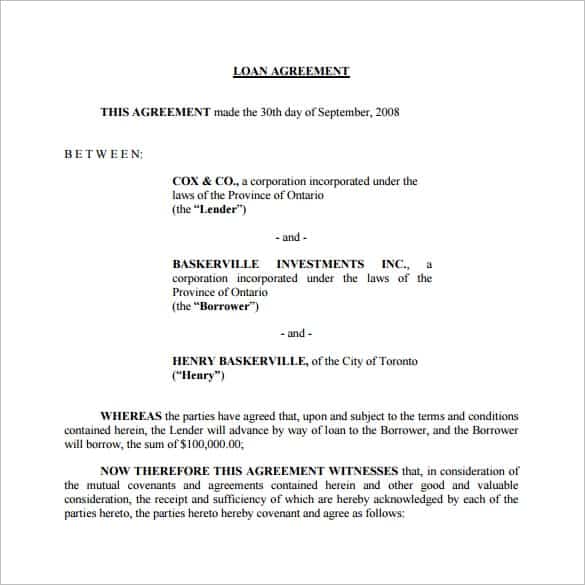 loan agreement template 8