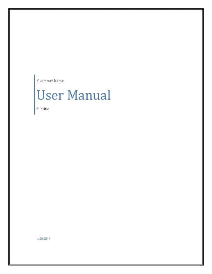 Software user manual example