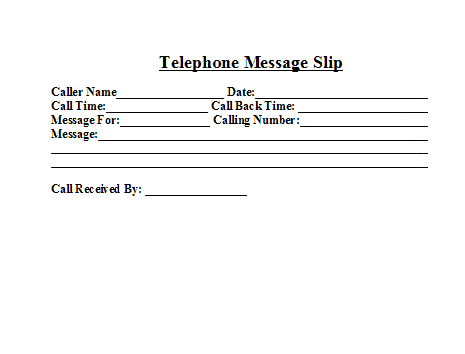 10+ Telephone message templates