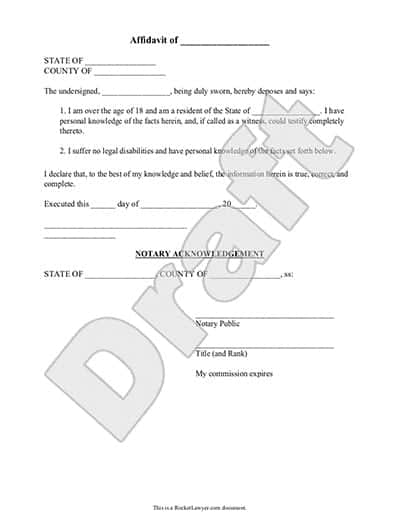 affidavit form template image 2