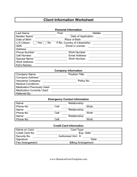 client information sheet template 1