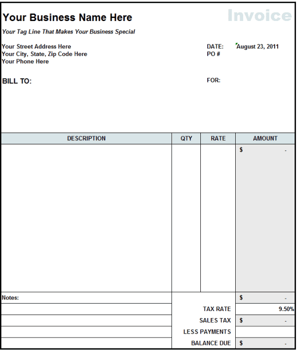 contractor invoice 1