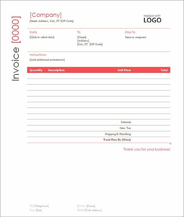 contractor invoice 3