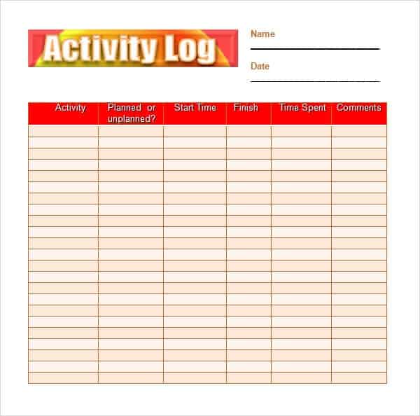 10-daily-activity-log-templates-word-excel-pdf-formats