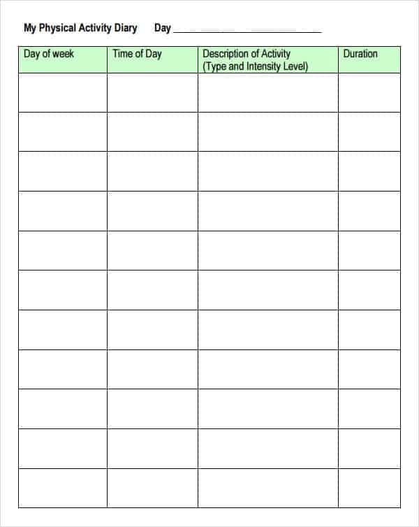 daily activity log template pdf
