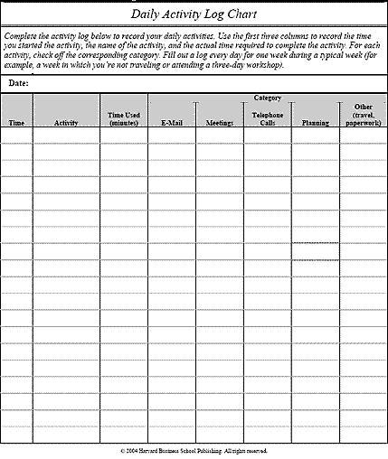 daily activity log 5