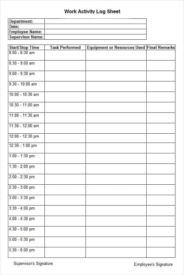 10+ Daily activity log templates Word Excel PDF Formats