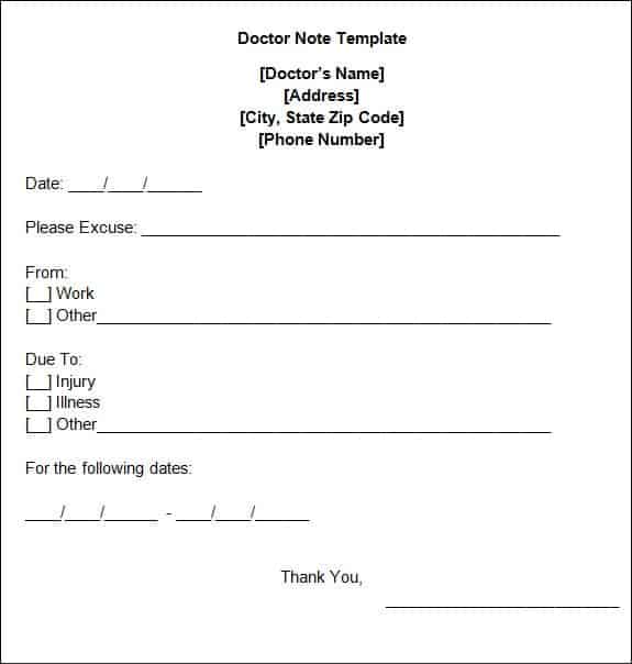 9+ Doctor note templates Word Excel PDF Formats