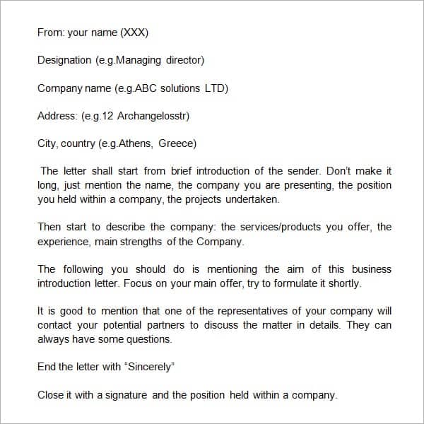 Sample Company Introduction Letter To Clients from www.getwordtemplates.com