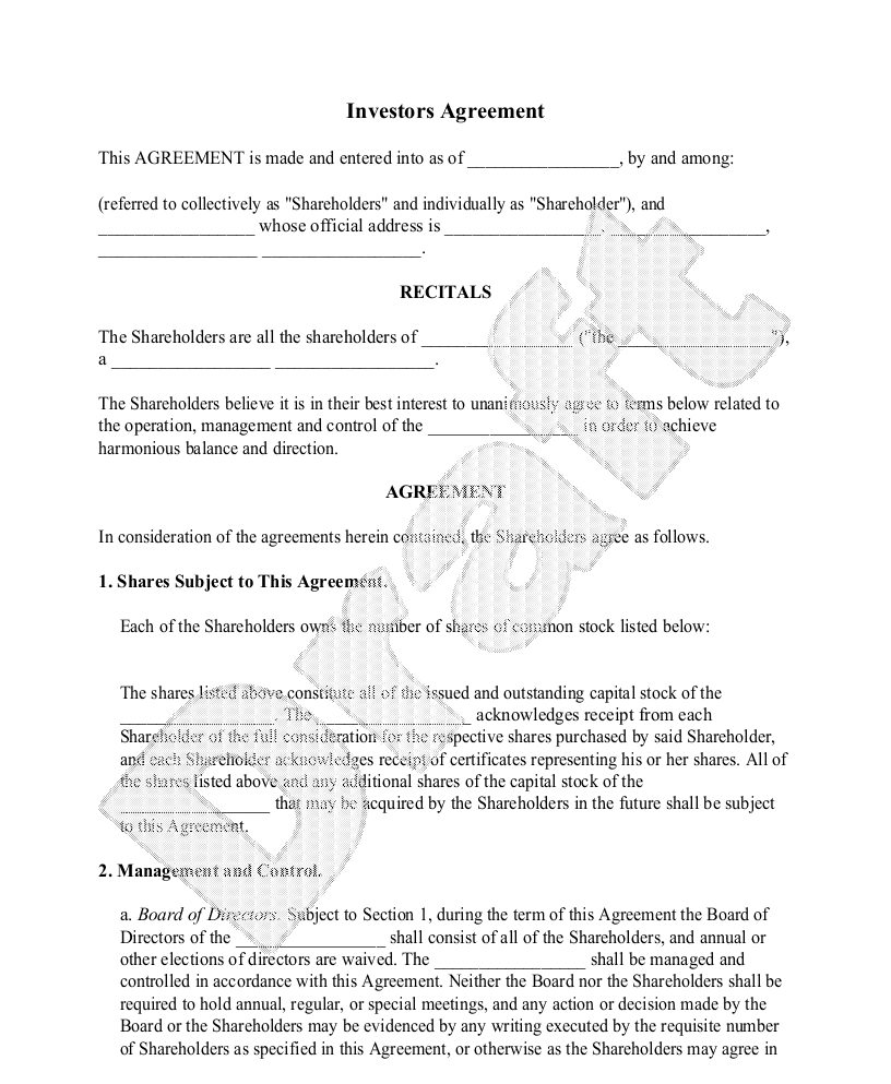 5+ Investment Contract Templates Word Excel PDF Formats