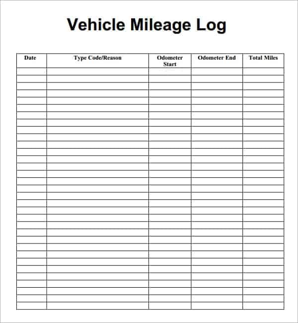 7+ Vehicle mileage log Templates Word Excel PDF Formats