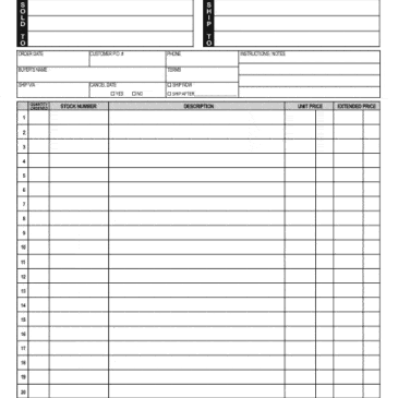11+ Sample order form templates
