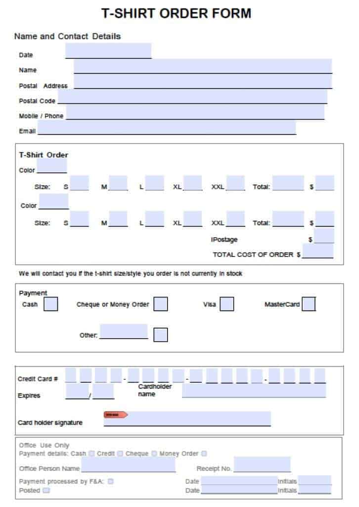 11 Sample Order Form Templates Word Excel Pdf Formats