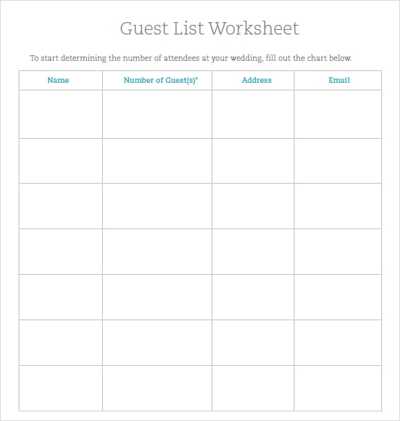 10+ Party guest list templates - Word Excel PDF Formats