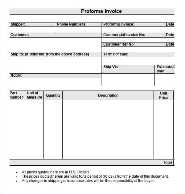 proforma invoice image 1