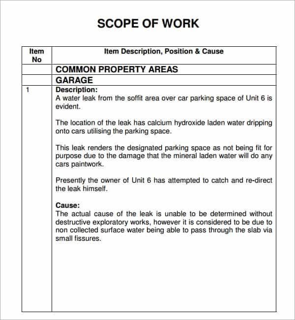 7+ Construction scope of work templates Word Excel PDF Formats