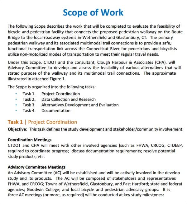 7+ Construction scope of work templates Word Excel PDF Formats