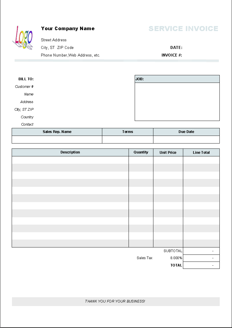service invoice template image 4