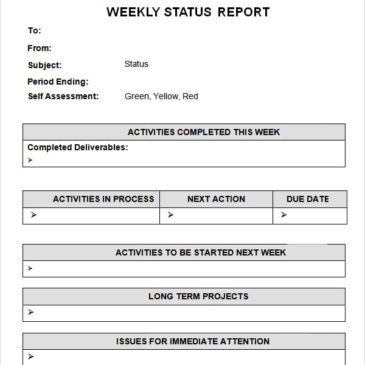 7+ Weekly status report templates