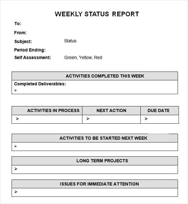 Project Status Report Template Excel from www.getwordtemplates.com