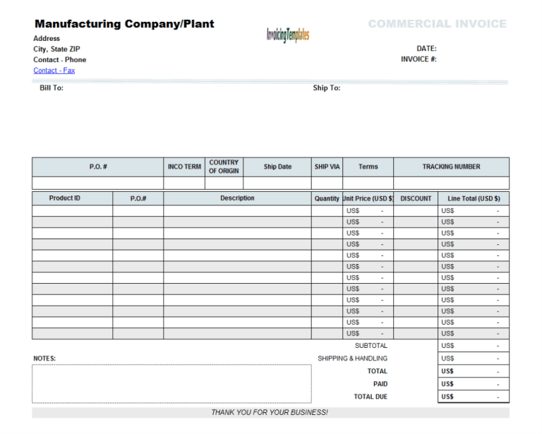 12+ Blank Invoice Templates - Word Excel PDF Formats