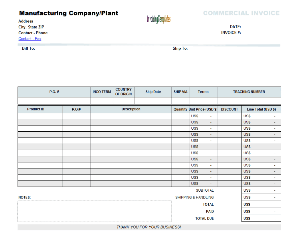 blank invoice template image 1