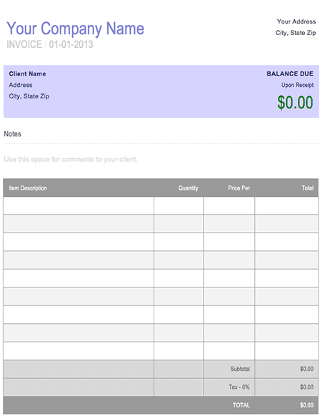 blank invoice template image 2