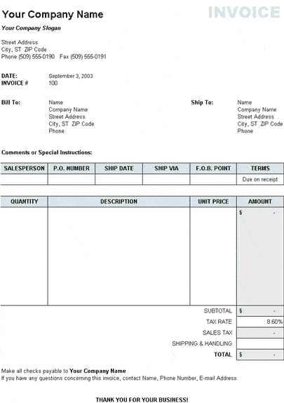blank invoice template image 7
