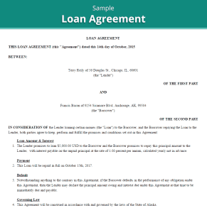 Blank Loan Agreement