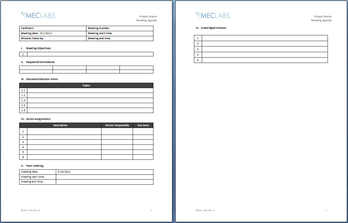 meeting agenda template 2