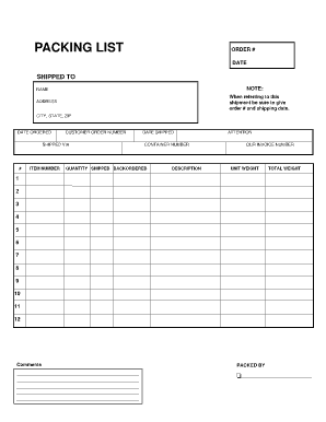 packing list template image 1