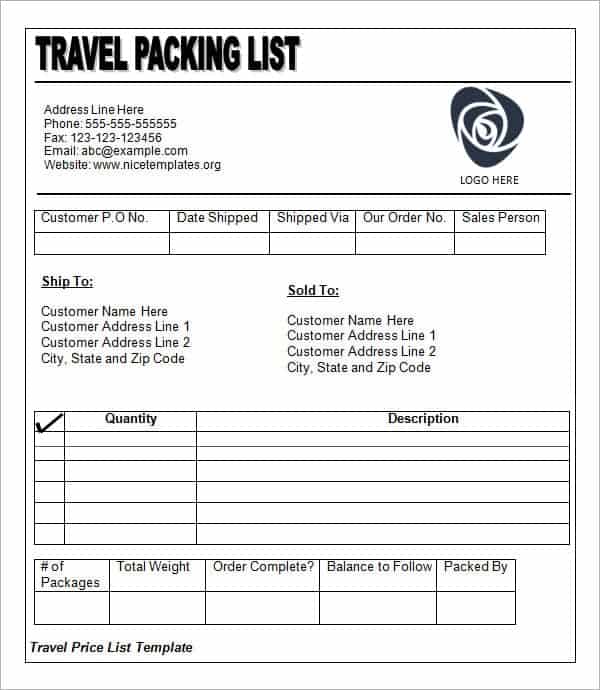 packing list template image 10