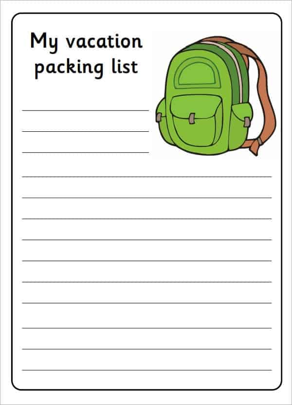 packing list template image 11