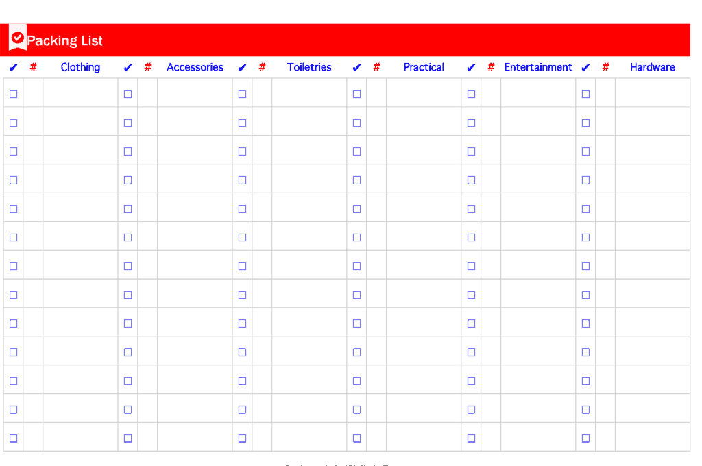 packing list template image 2
