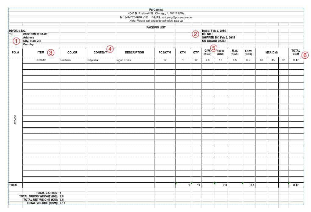 packing list template image 3