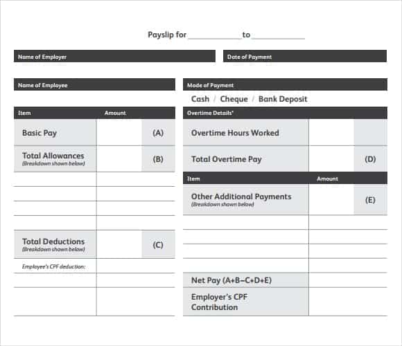 payslip template 2