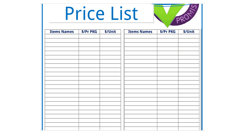 price list 17