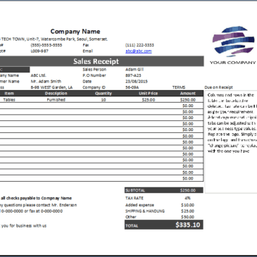 8+ Sales Receipt Templates