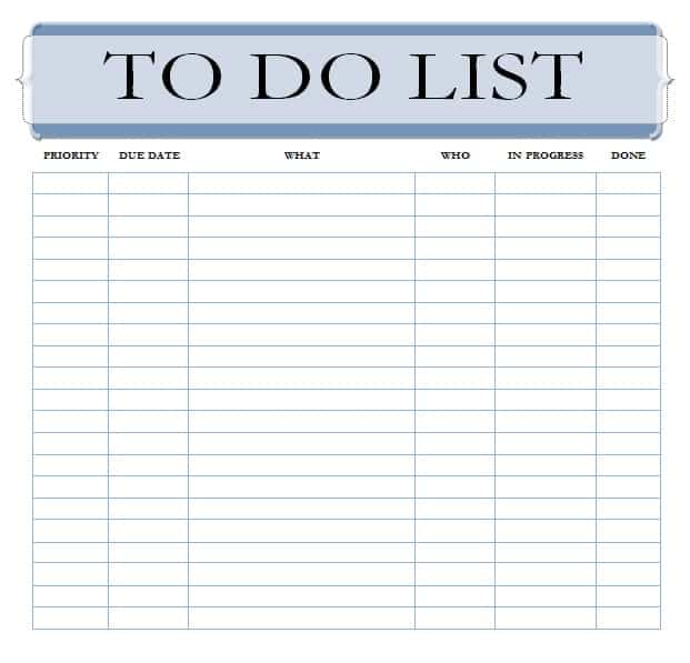 to do list template 1